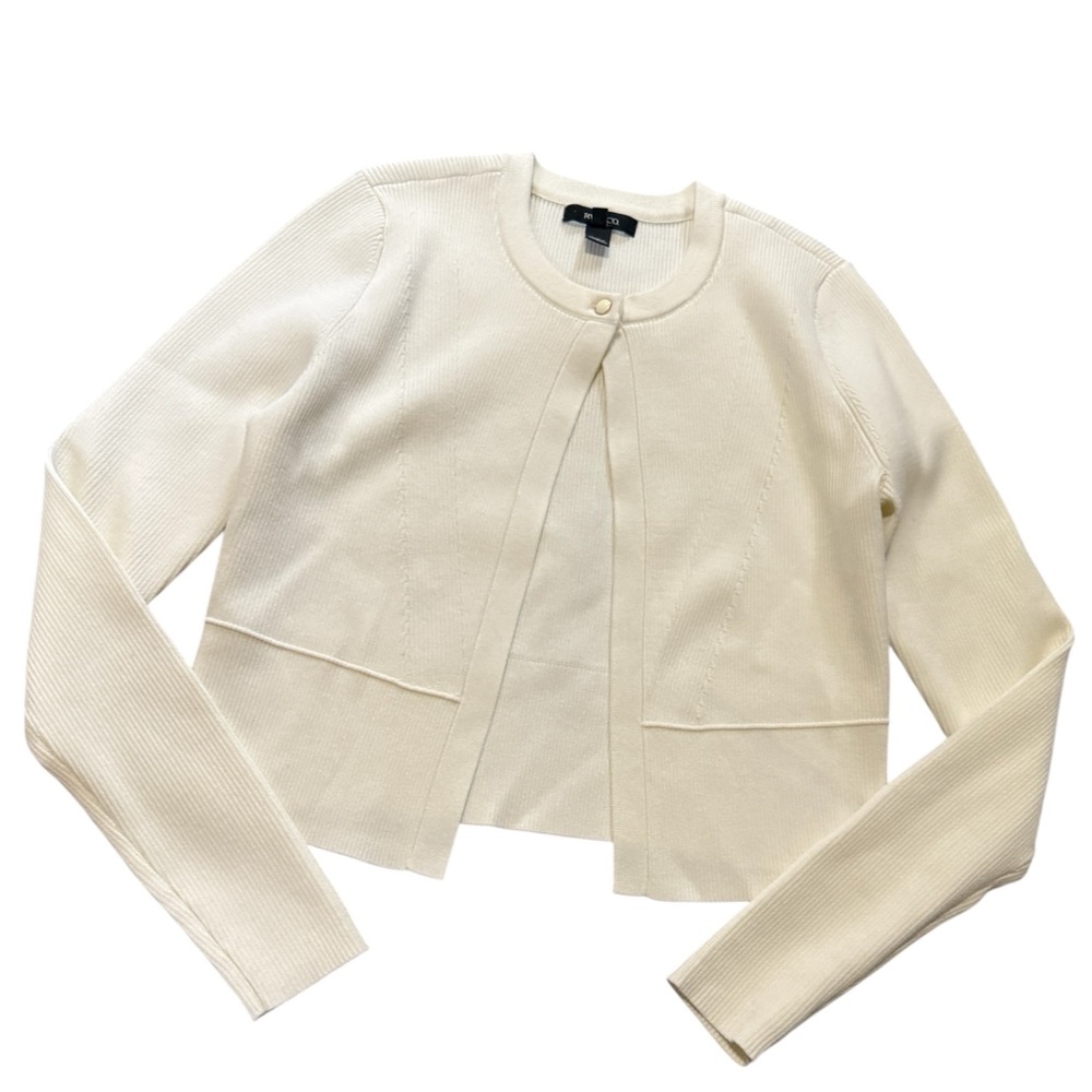 NWOTS RW & Co Cream Cropped Cardigan with button close, size XS